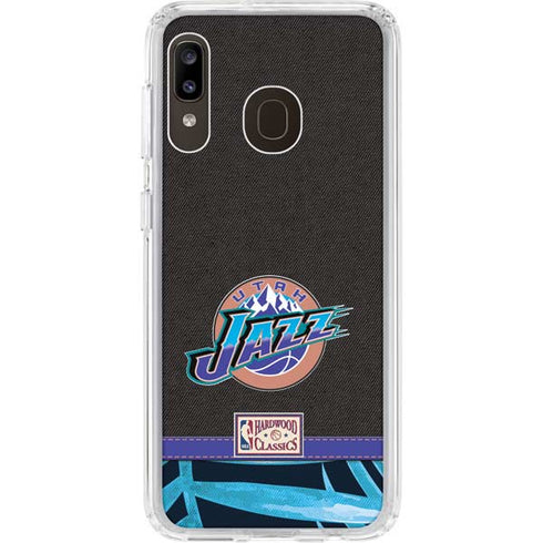 NBA Utah Jazz Retro Palms Galaxy A20 Clear Case