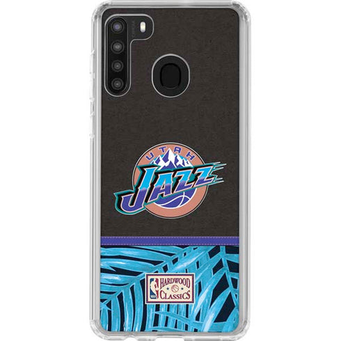 NBA Utah Jazz Retro Palms Galaxy A21 Clear Case