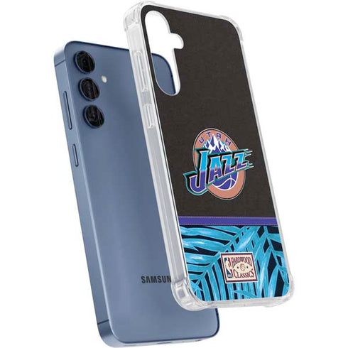 NBA Utah Jazz Retro Palms Galaxy A55 5G Clear Case