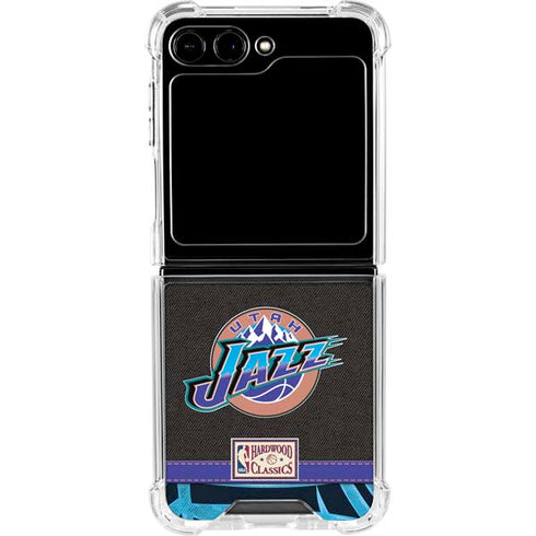 NBA Utah Jazz Retro Palms Galaxy Z Flip5 5G Clear Case