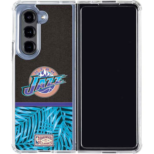 NBA Utah Jazz Retro Palms Galaxy Z Fold5 5G Clear Case