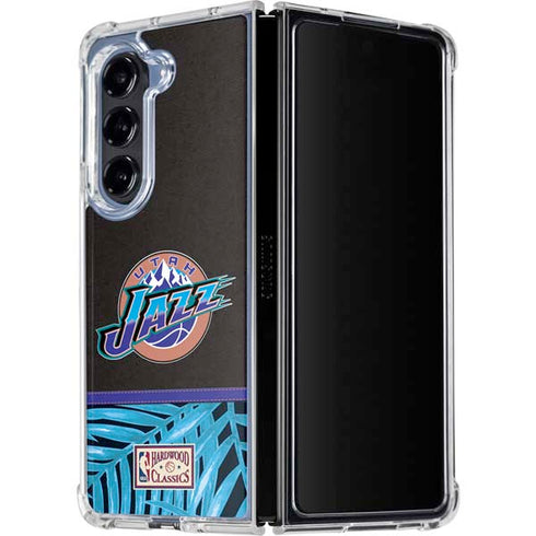 NBA Utah Jazz Retro Palms Galaxy Z Fold5 5G Clear Case
