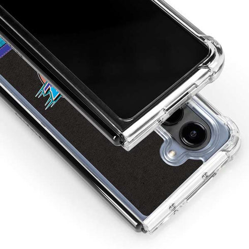 NBA Utah Jazz Retro Palms Galaxy Z Fold5 5G Clear Case