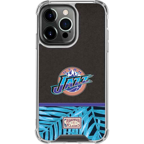 NBA Utah Jazz Retro Palms iPhone 14 Pro Clear Case