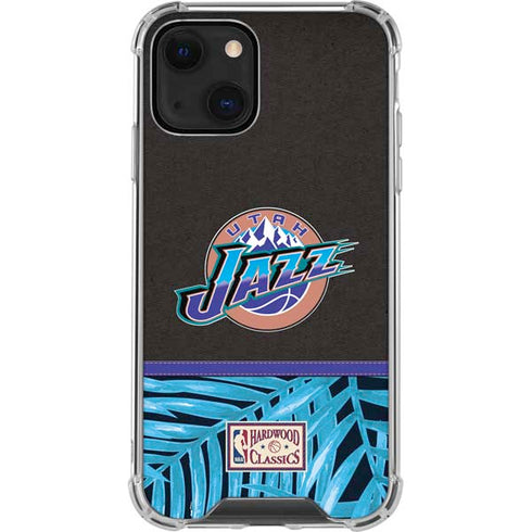 NBA Utah Jazz Retro Palms iPhone 15 Plus Clear Case