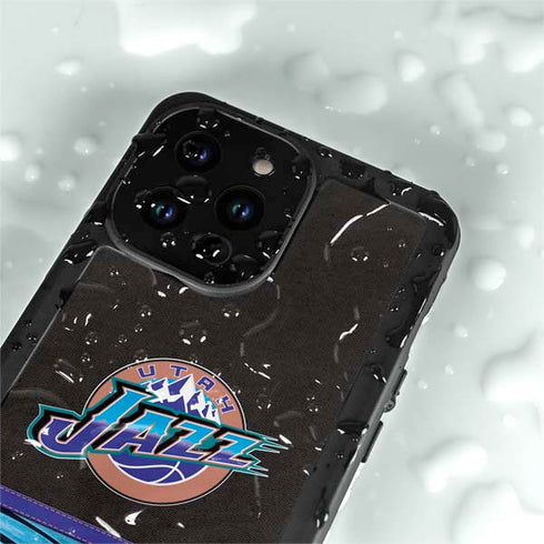 NBA Utah Jazz Retro Palms iPhone 15 Pro Waterproof Case