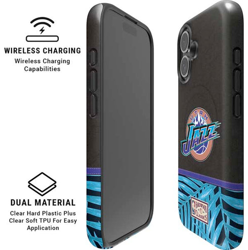 NBA Utah Jazz Retro Palms iPhone 16 Magsafe Impact Case