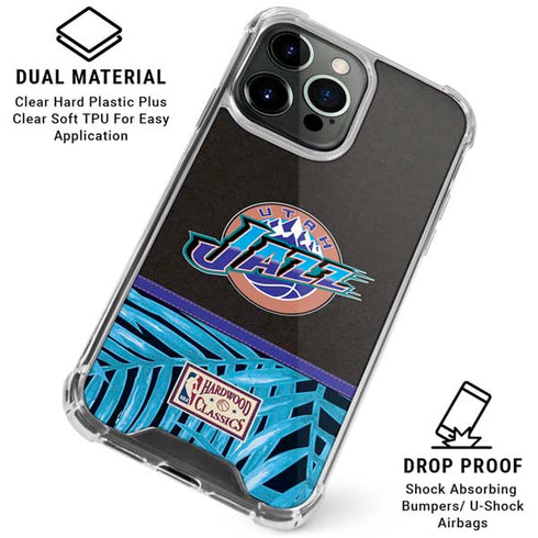 NBA Utah Jazz Retro Palms iPhone 16 Pro Clear Case
