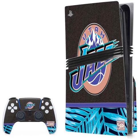 NBA Utah Jazz Retro Palms PS5 Pro Disk Bundle Skin