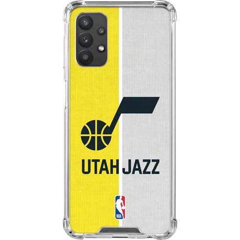 NBA Utah Jazz Split Canvas Galaxy A32 5G Clear Case