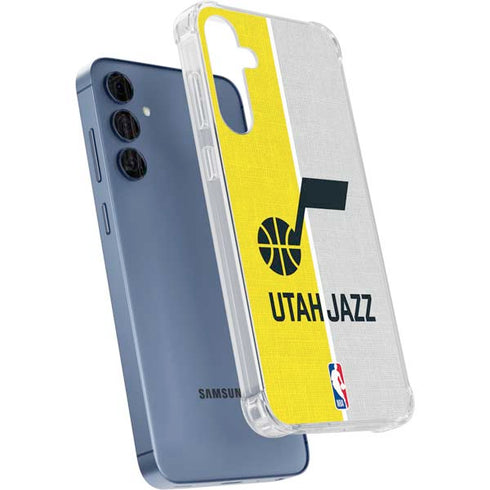 NBA Utah Jazz Split Canvas Galaxy A35 5G Clear Case