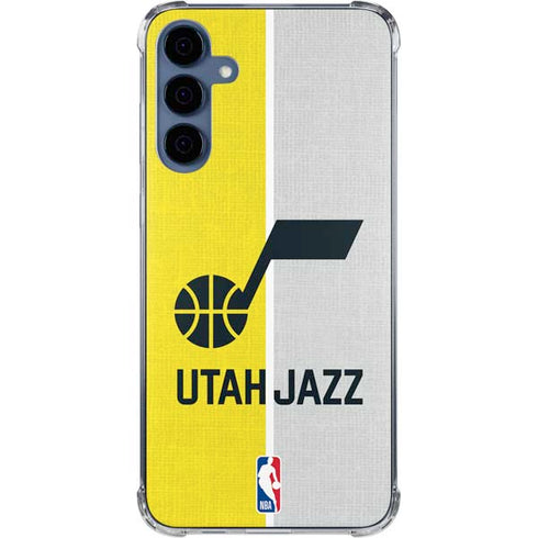 NBA Utah Jazz Split Canvas Galaxy A55 5G Clear Case