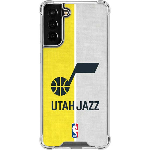 NBA Utah Jazz Split Canvas Galaxy S21 FE Clear Case
