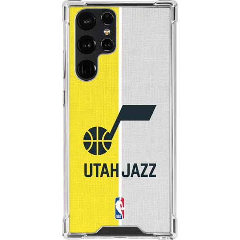 NBA Utah Jazz Split Canvas Galaxy S22 Ultra Clear Case