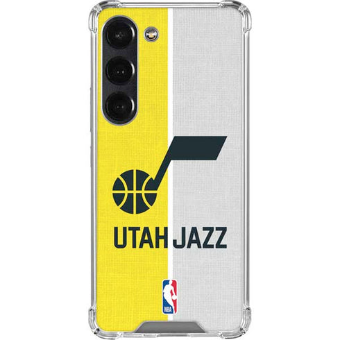NBA Utah Jazz Split Canvas Galaxy S23 Clear Case