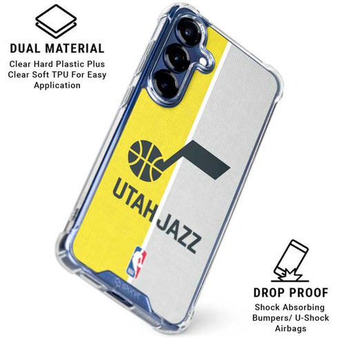 NBA Utah Jazz Split Canvas Galaxy S25 Plus Clear Case