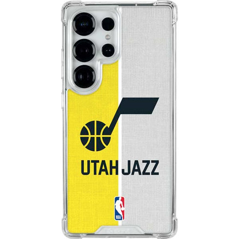 NBA Utah Jazz Split Canvas Galaxy S25 Ultra Clear Case