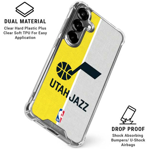 NBA Utah Jazz Split Canvas Galaxy S26 Clear Case