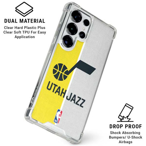 NBA Utah Jazz Split Canvas Galaxy S26 Ultra Clear Case