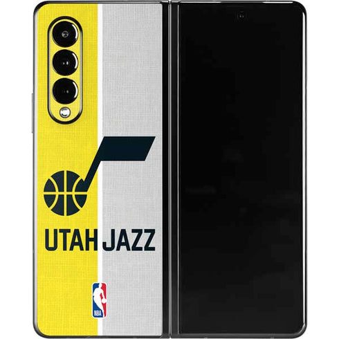 NBA Utah Jazz Split Canvas Galaxy Z Fold3 5G Skin