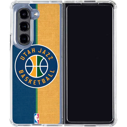 NBA Utah Jazz Split Canvas Galaxy Z Fold5 5G Clear Case
