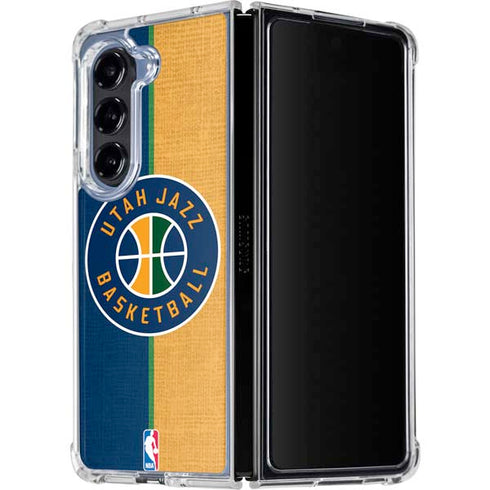 NBA Utah Jazz Split Canvas Galaxy Z Fold5 5G Clear Case