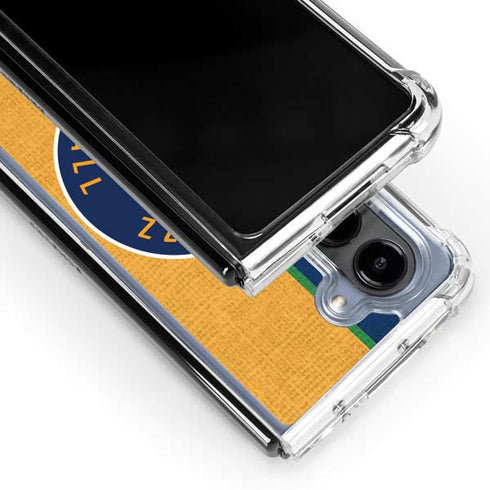 NBA Utah Jazz Split Canvas Galaxy Z Fold5 5G Clear Case