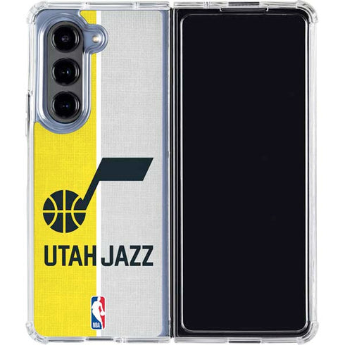 NBA Utah Jazz Split Canvas Galaxy Z Fold5 5G Clear Case