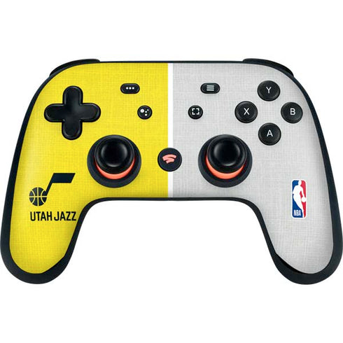 NBA Utah Jazz Split Canvas Google Stadia Controller Skin