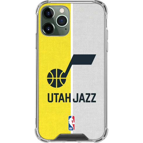 NBA Utah Jazz Split Canvas iPhone 12 Pro Clear Case