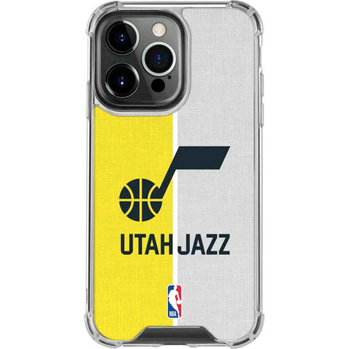 NBA Utah Jazz Split Canvas iPhone 13 Pro Clear Case
