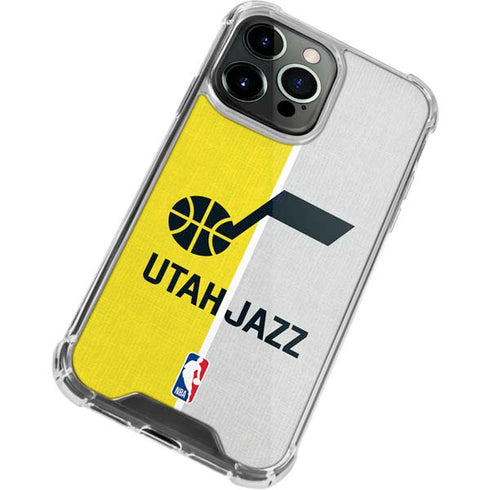 NBA Utah Jazz Split Canvas iPhone 13 Pro Clear Case