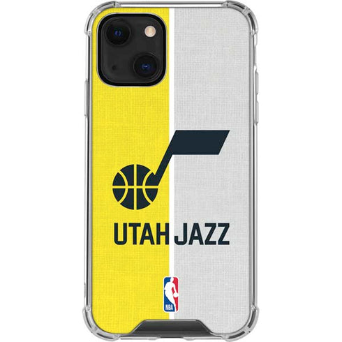NBA Utah Jazz Split Canvas iPhone 14 Clear Case