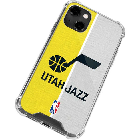 NBA Utah Jazz Split Canvas iPhone 14 Clear Case