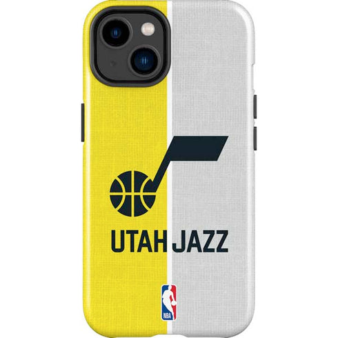 NBA Utah Jazz Split Canvas iPhone 14 Plus Impact Case