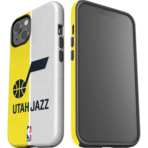 NBA Utah Jazz Split Canvas iPhone 14 Plus Impact Case