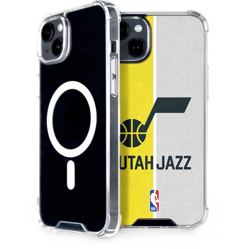 NBA Utah Jazz Split Canvas iPhone 14 Plus MagSafe Case