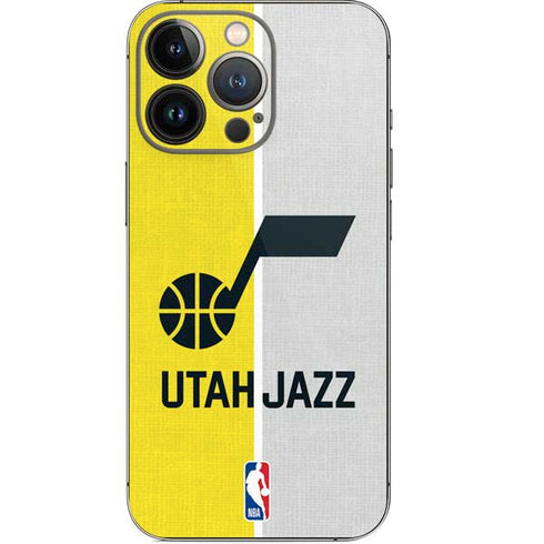 NBA Utah Jazz Split Canvas iPhone 14 Pro Skin