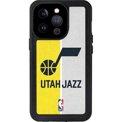 NBA Utah Jazz Split Canvas iPhone 14 Pro Waterproof Case