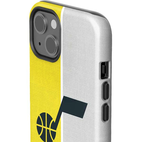 NBA Utah Jazz Split Canvas iPhone 15 Plus Impact Case