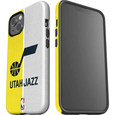 NBA Utah Jazz Split Canvas iPhone 15 Plus Impact Case