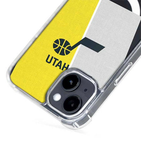 NBA Utah Jazz Split Canvas iPhone 15 Plus MagSafe Case