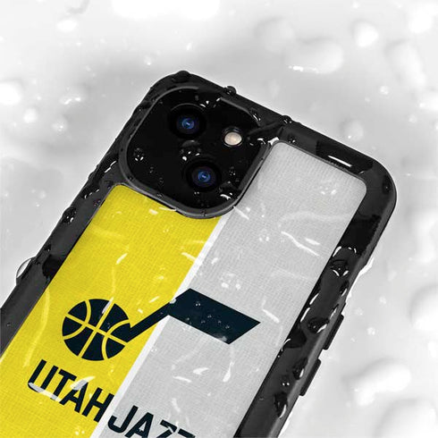 NBA Utah Jazz Split Canvas iPhone 15 Plus Waterproof Case