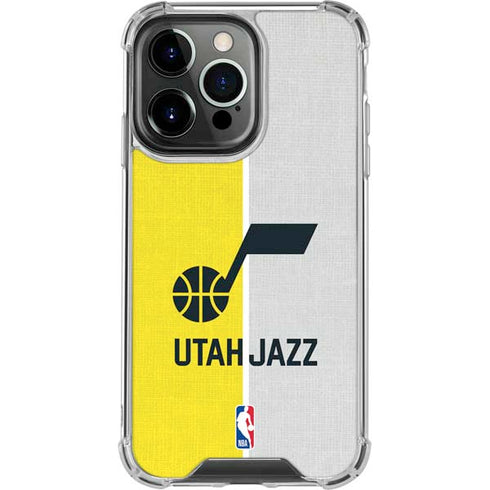 NBA Utah Jazz Split Canvas iPhone 15 Pro Clear Case