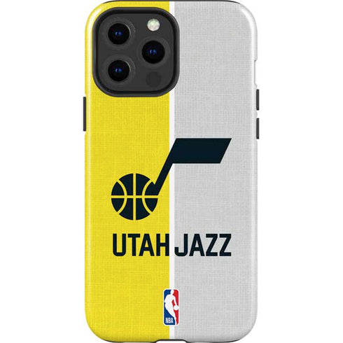 NBA Utah Jazz Split Canvas iPhone 15 Pro Max Impact Case