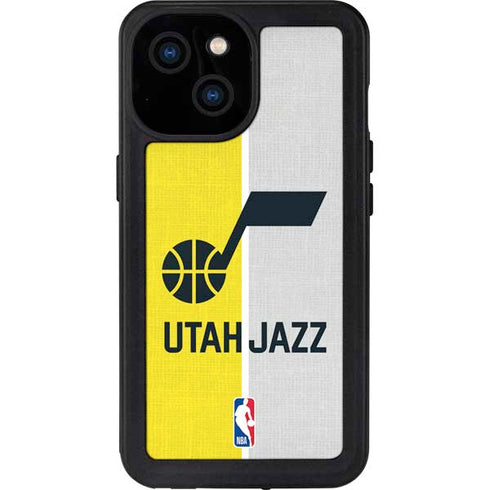 NBA Utah Jazz Split Canvas iPhone 15 Waterproof Case