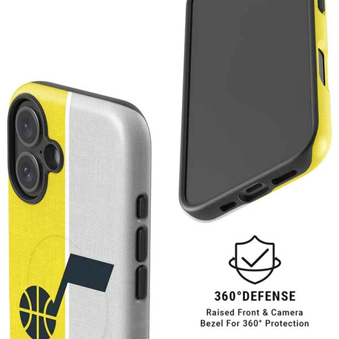 NBA Utah Jazz Split Canvas iPhone 16 Magsafe Impact Case