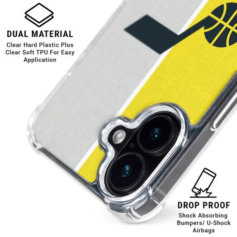 NBA Utah Jazz Split Canvas iPhone 16 Plus Clear Case