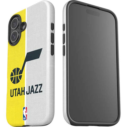 NBA Utah Jazz Split Canvas iPhone 16 Plus Impact Case