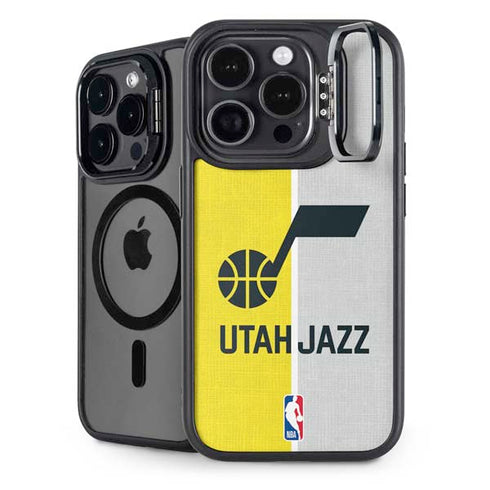NBA Utah Jazz Split Canvas iPhone 16 Pro Max Kickstand Case